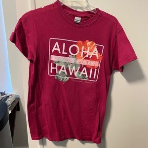 Aloha Hawaii hibiscus flower magenta T shirt